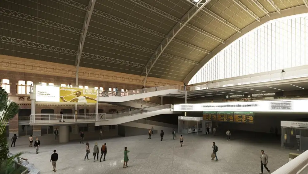 Recreación del nuevo acceso y de la rehabilitación de la marquesina histórica de Atocha