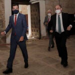 El presidente de la Junta de Andalucía, Juan Manuel Moreno, y el de Aragón, Javier Lambán