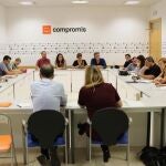 Imagen de la Ejecutiva de Compromís celebrada esta tarde