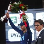 Alejandro Valverde (Movistar Team), tercer clasificado en el Tre Valli Varesine 2022, su penúltima carrera como profesional