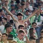 Supporters of Real Betis before the UEFA Europa League, Group C football match between AS Roma and Real Betis on October 6, 2022 at Stadio Olimpico in Rome, Italy - Photo Federico Proietti / DPPIAFP7 06/10/2022 ONLY FOR USE IN SPAIN