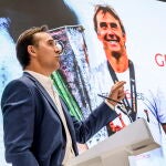 Julen Lopetegui, en el acto de despedida como entrenador del Sevilla FC