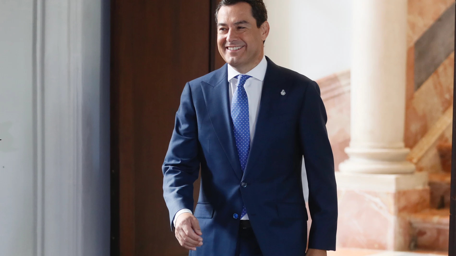 El presidentes de la Junta de Andalucía, Juanma Moreno, en San Telmo