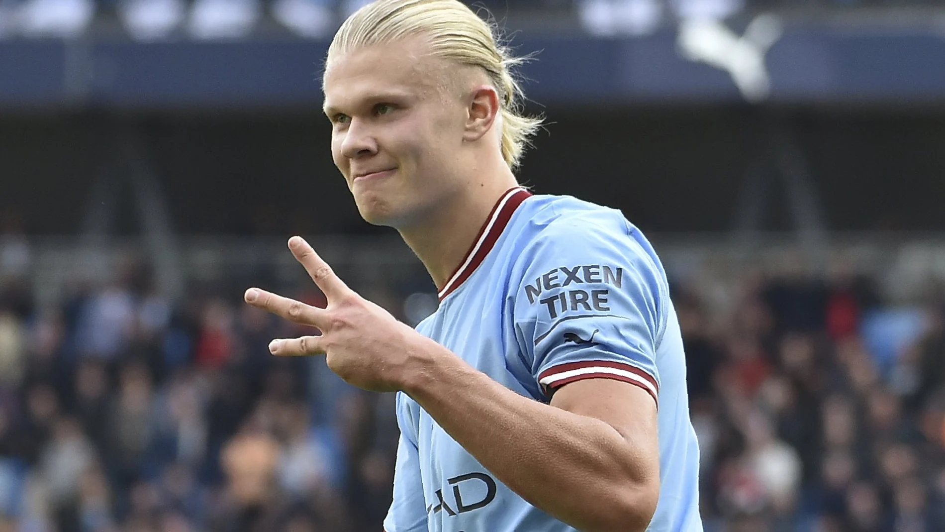 Haaland en el último partido del City.