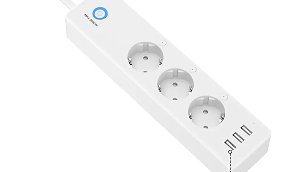 Regleta inteligente Usmart con conexión Wifi y control por voz.