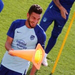 Koke, durante el último entrenamiento del Atlético antes de enfrentarse al Girona