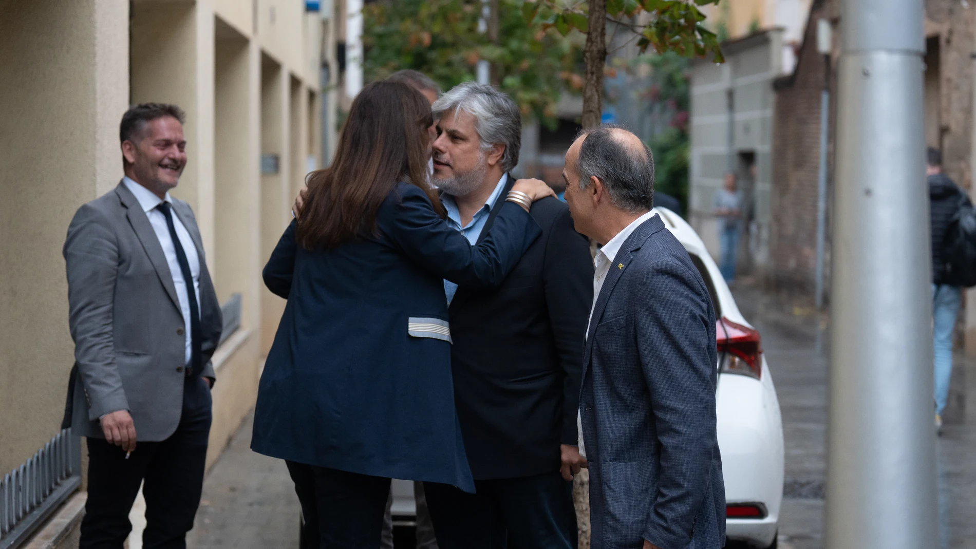 El secretario general de Junts, Jordi Turull; la presidenta de Junts, Laura Borràs y el líder del partido en el Parlament, Albert Batet