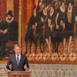 El presidente de la Generalitat, Ximo Puig, interviene durante el acto institucional hoy 9 d'Octubre, Día de la Comunitat Valenciana.