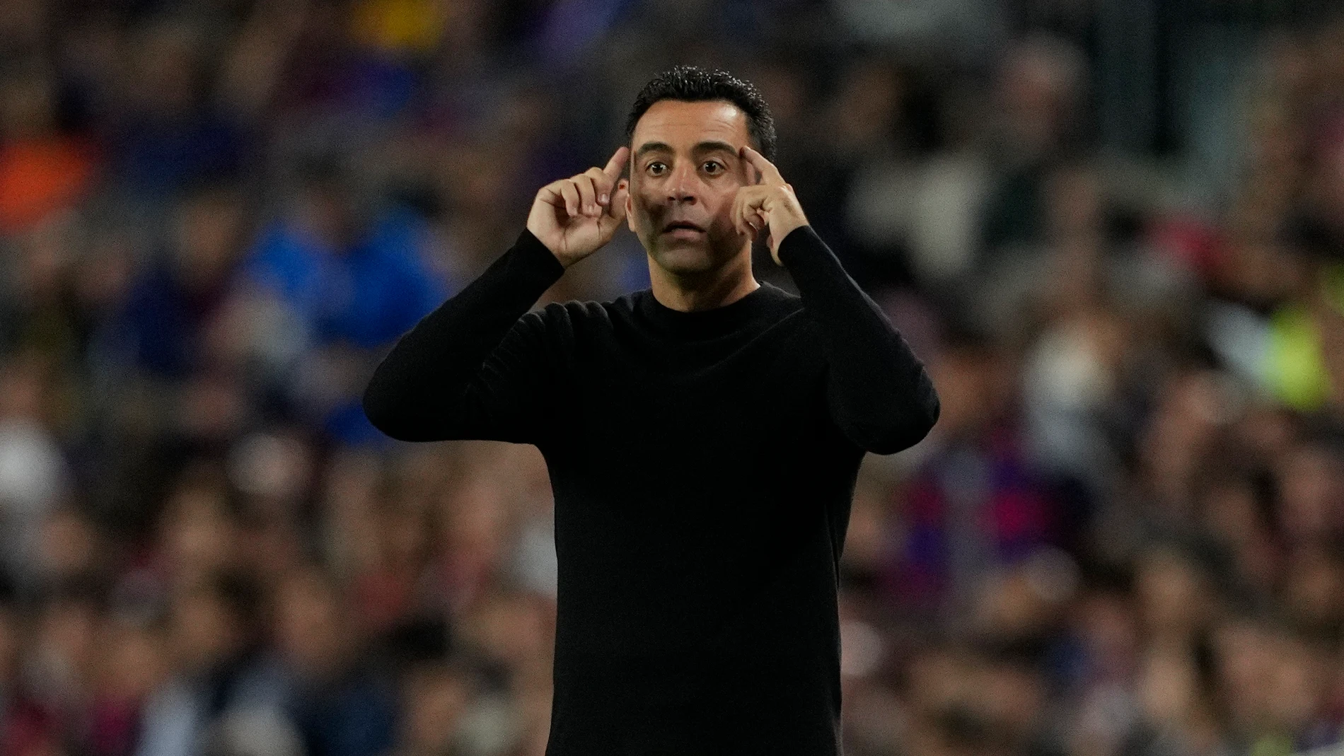 Xavi, en el encuentro ante el Inter de Champions