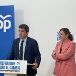 El presidente del PPCV, Carlos Mazón, y la secretaria general, María José Catalá