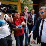 Laporta, a su llegada a Zalacain para la comida de directivas antes del Clásico