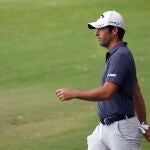 El español Adrián Otaegui durante en el Estrella Damm Andalucía Masters, torneo que se celebra en el Real Club Valderrama, en el término municipal de San Roque (Cádiz)