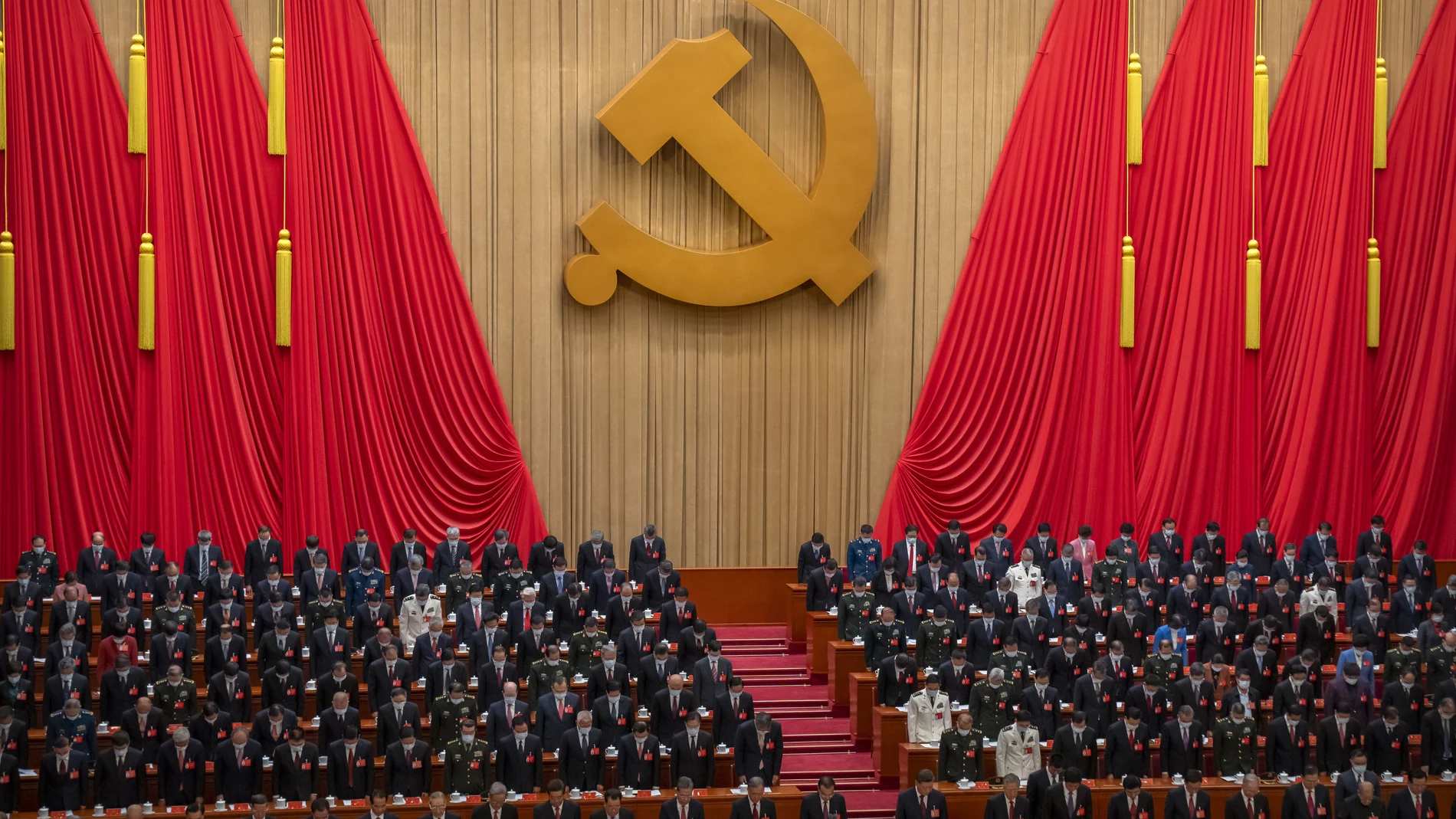 Delegados chinos en el congreso del Partido Comunista, en Pekín