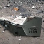 Fotografía de los restos de uno de los drones iraníes lanzados por Rusia contra la localidad ucraniana de Kupiansk