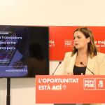 Sandra Gómez, en la sede del partido