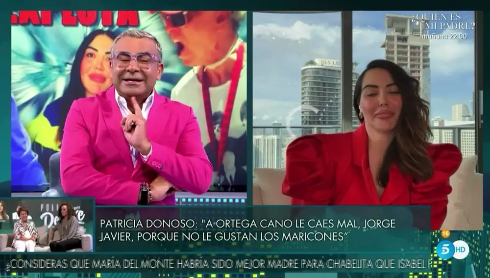 Jorge Javier Vázquez y Patricia Donoso, que asegura haber mantenido una relación sentimental con Ortega Cano