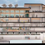 Recreación del gimnasio, incluida la piscina subterránea