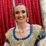 La Fallera Mayor de València 2023, Laura Mengó Hernández, posa tras el acto de proclamación de las Falleras Mayores de València 2023
