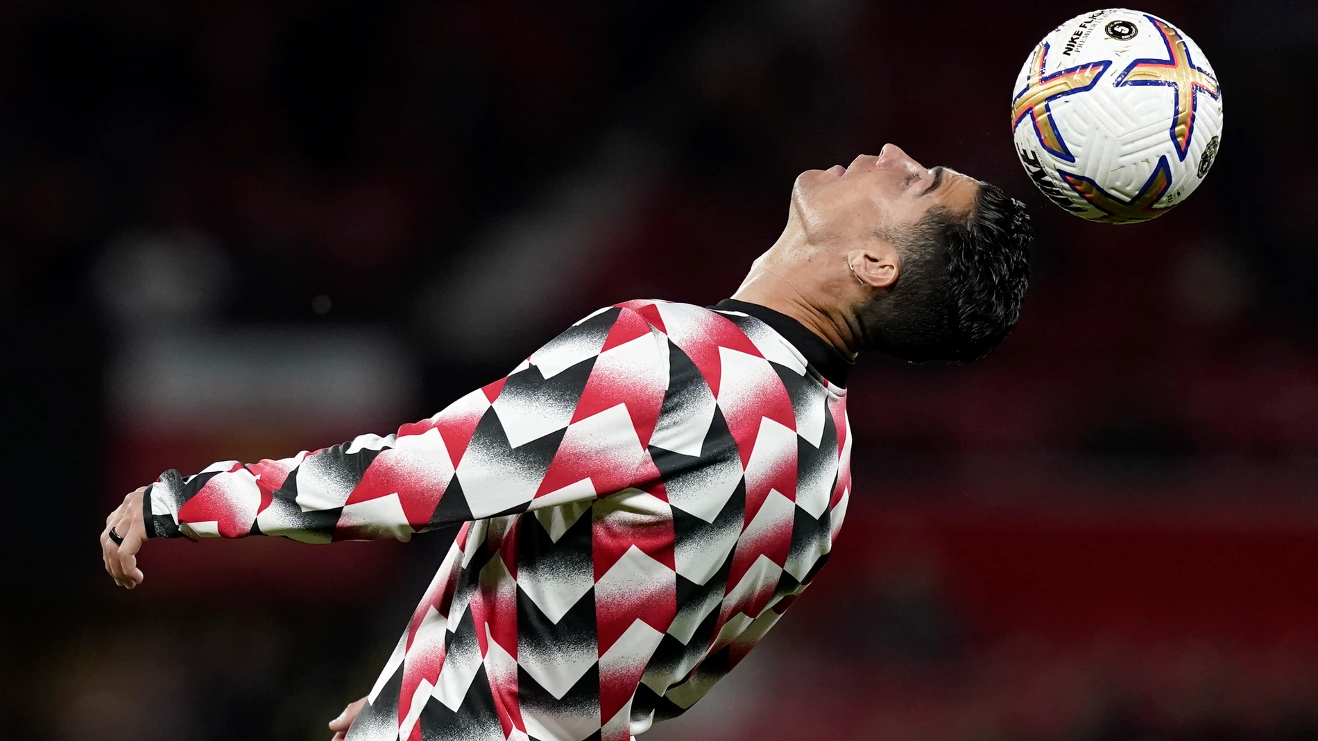 Cristiano Ronaldo caliente antes del partido con el Tottenham, en el que no jugó