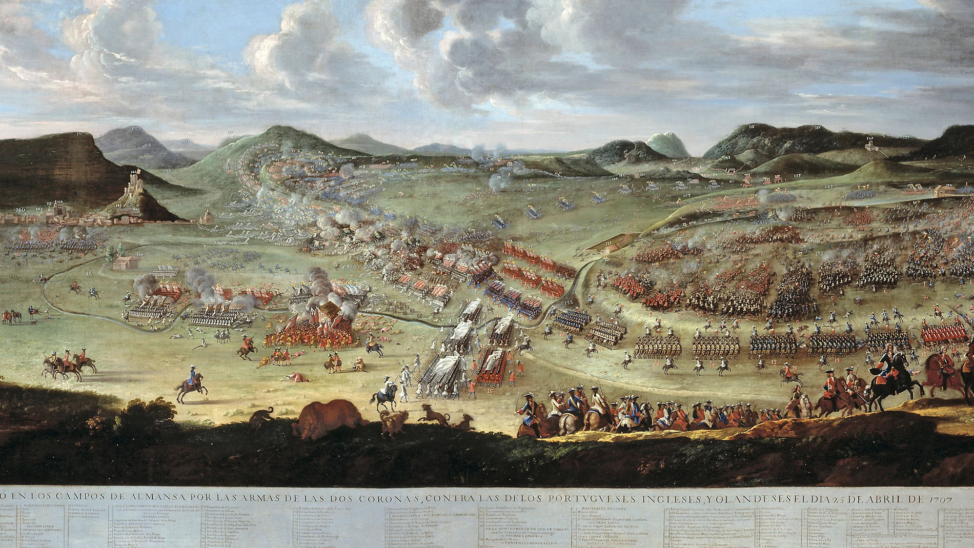 «La batalla de Almansa» pintada por Bonaventura Ligli (1688-1732)