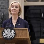Liz Truss durante su comparecencia