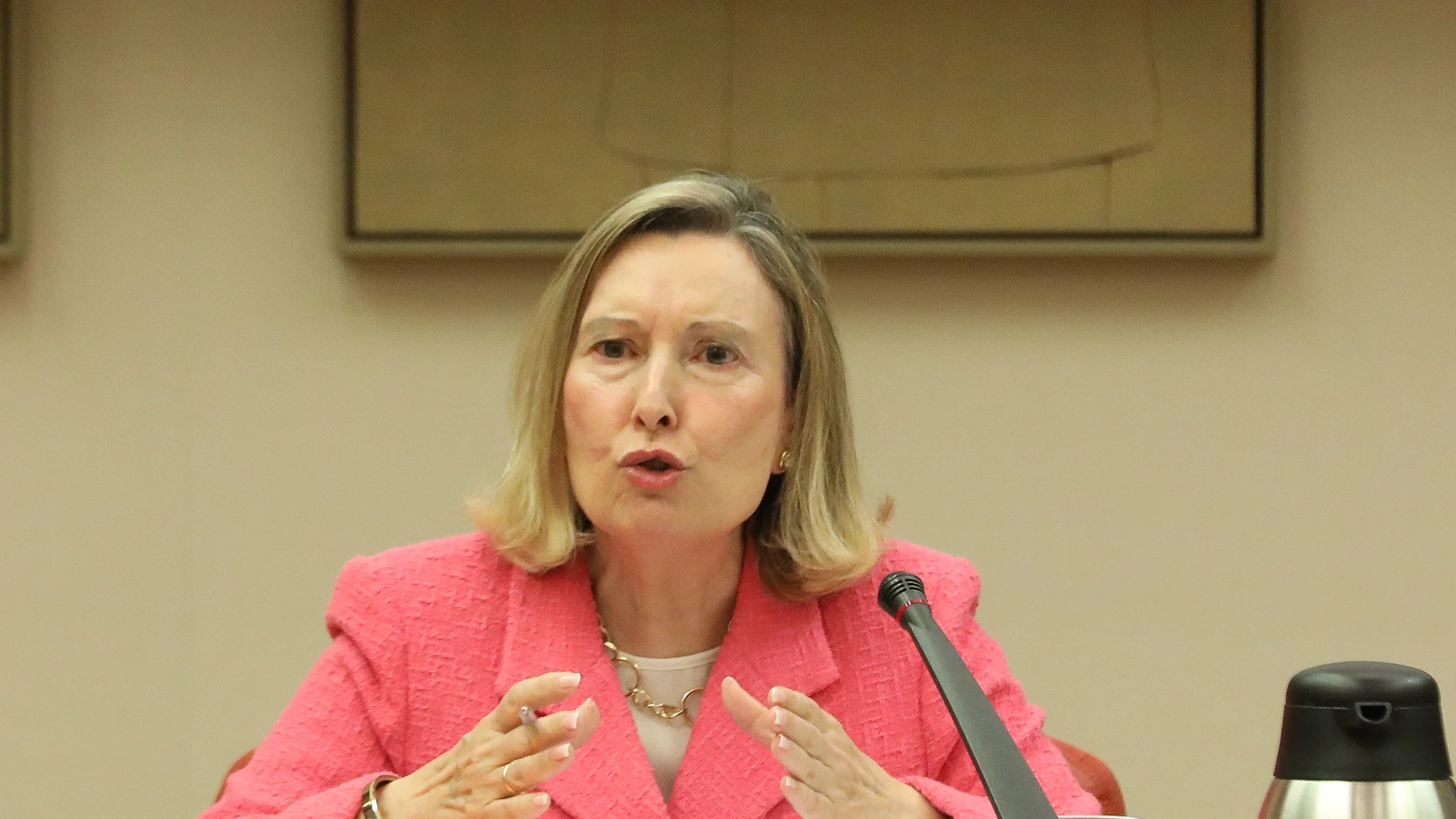 La Secretaria de Estado de Defensa, María Amparo Valcarce, durante la Comisión de Defensa del Congreso de los Diputados
