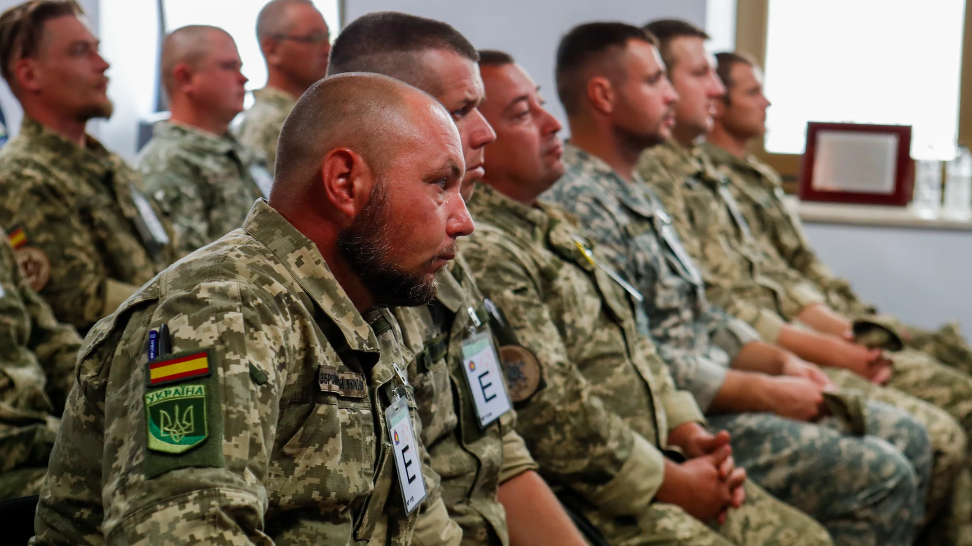 Algunos de los primeros militares ucranianos entrenados en España
