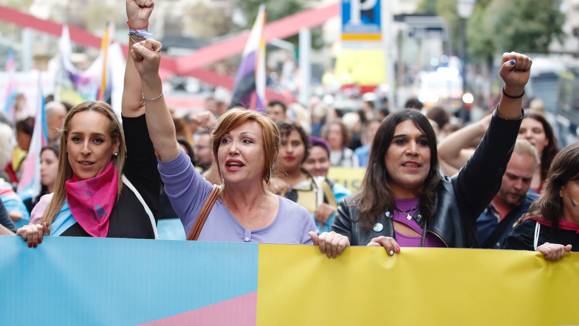 Manifestación celebrada el pasado día 22 en Madrid, convocada por la Federación Plataforma Trans, a favor de la Ley Trans y para exigir su tramitación.