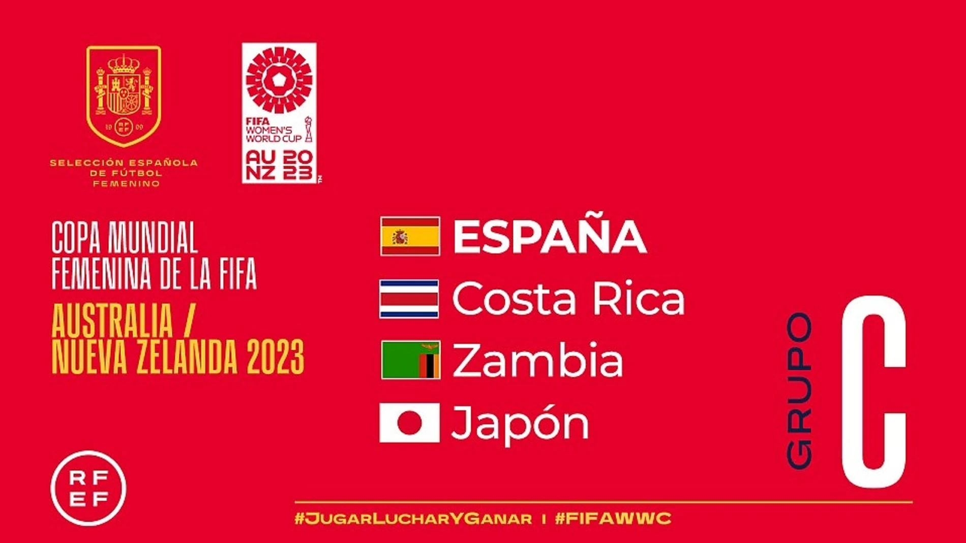 Japón, Costa Rica y Zambia, rivales de España en el Mundial femenino 2023