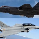 Un F-35 australiano y un Eurofighter del Ejército del Aire español