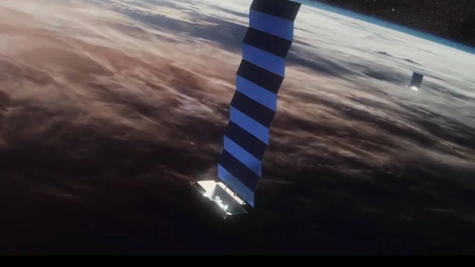 Ilustración de satélites Starlink en órbita