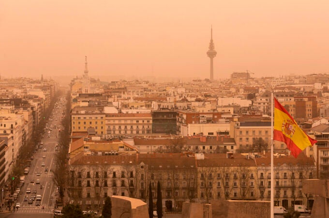 Vistas de Madrid con polvo en suspensión