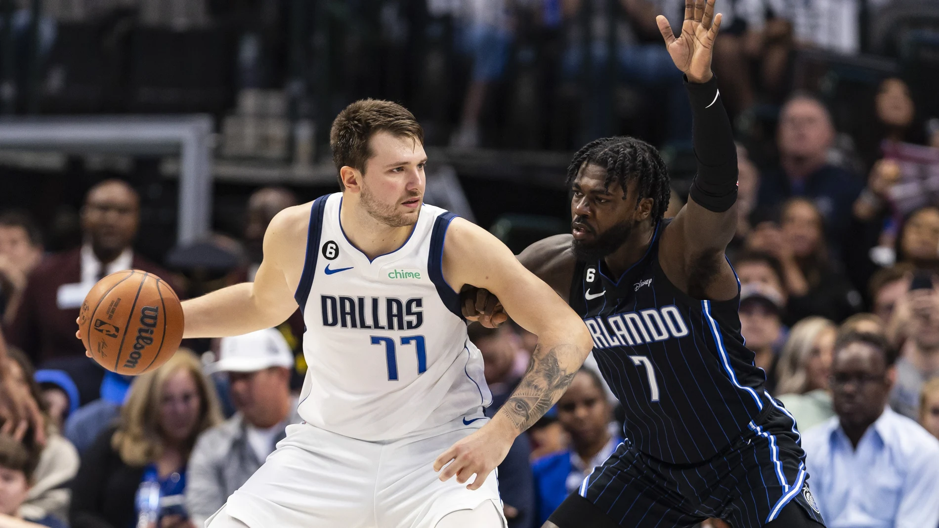 Luka Doncic en una jugada de su último partido