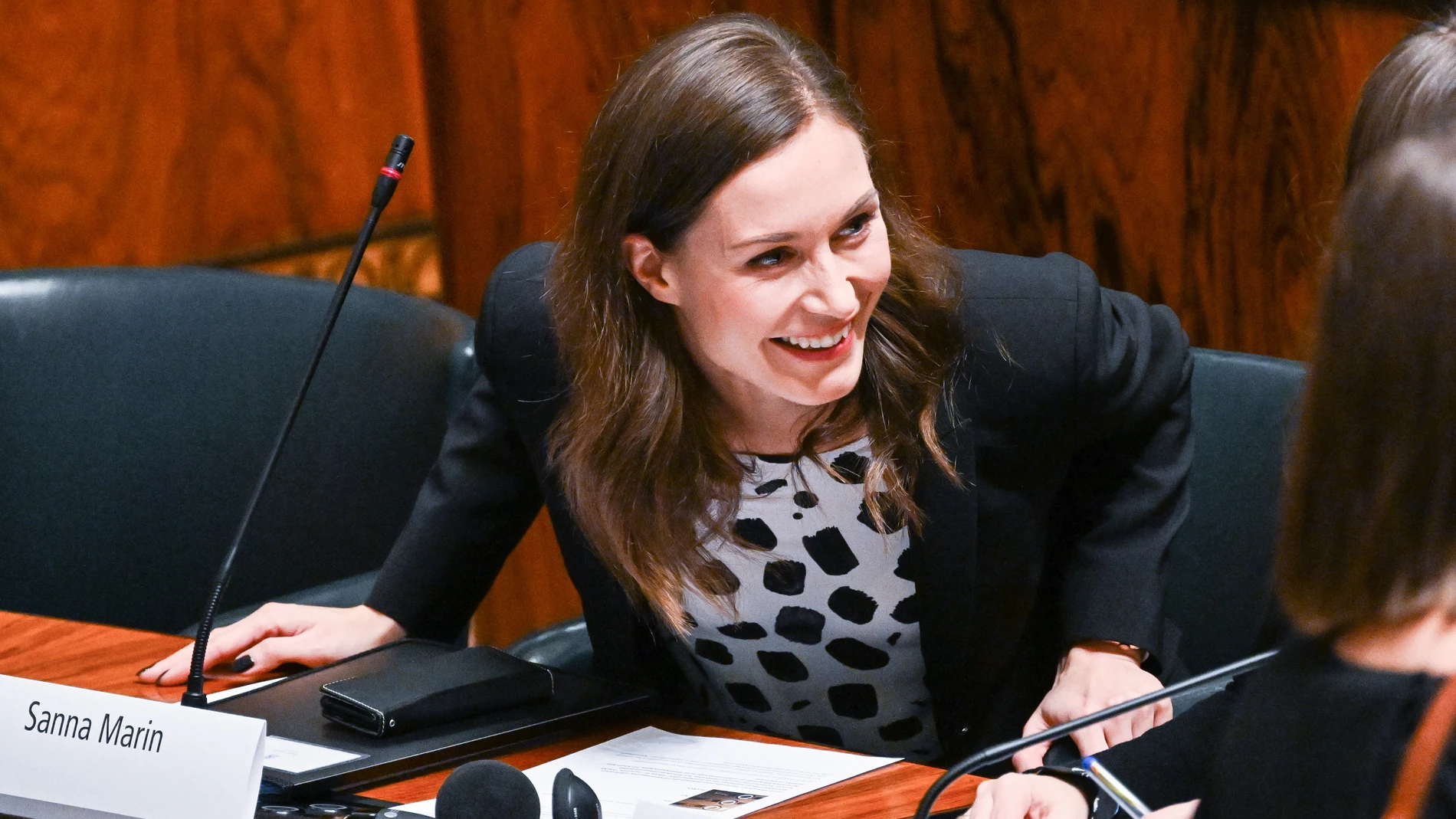 La primera ministra finlandesa, Sanna Marin, durante una reunión del Consejo Nórdico en Helsinki el 1 de noviembre
