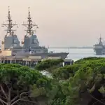 La «Méndez Núñez», la «Blas de Lezo» y el «Cantabria», en la base naval de Rota