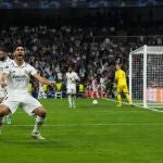 Marco Asensio celebra el gol que le hizo al Celtic