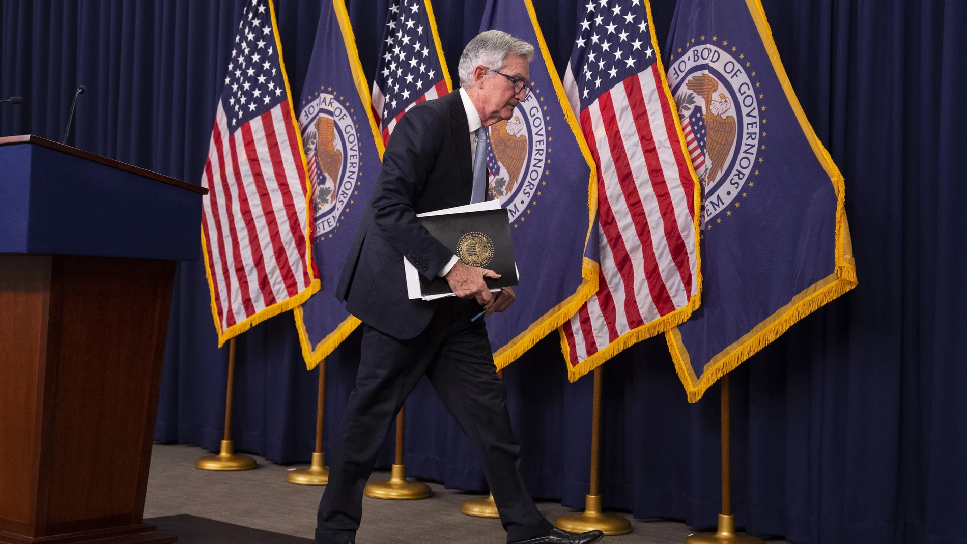Jerome Powell, presidente de la Reserva Federal, organismo que ha subido los tipos seis veces para contener la inflación