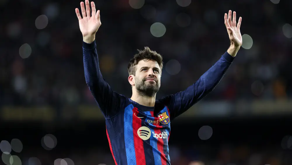 Gerard Piqué en su despedida del Camp Nou