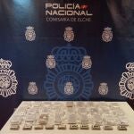 Imagen de la droga intervenida a un ciudadano serbio en Elche