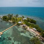 Vista aérea de Coral Caye.