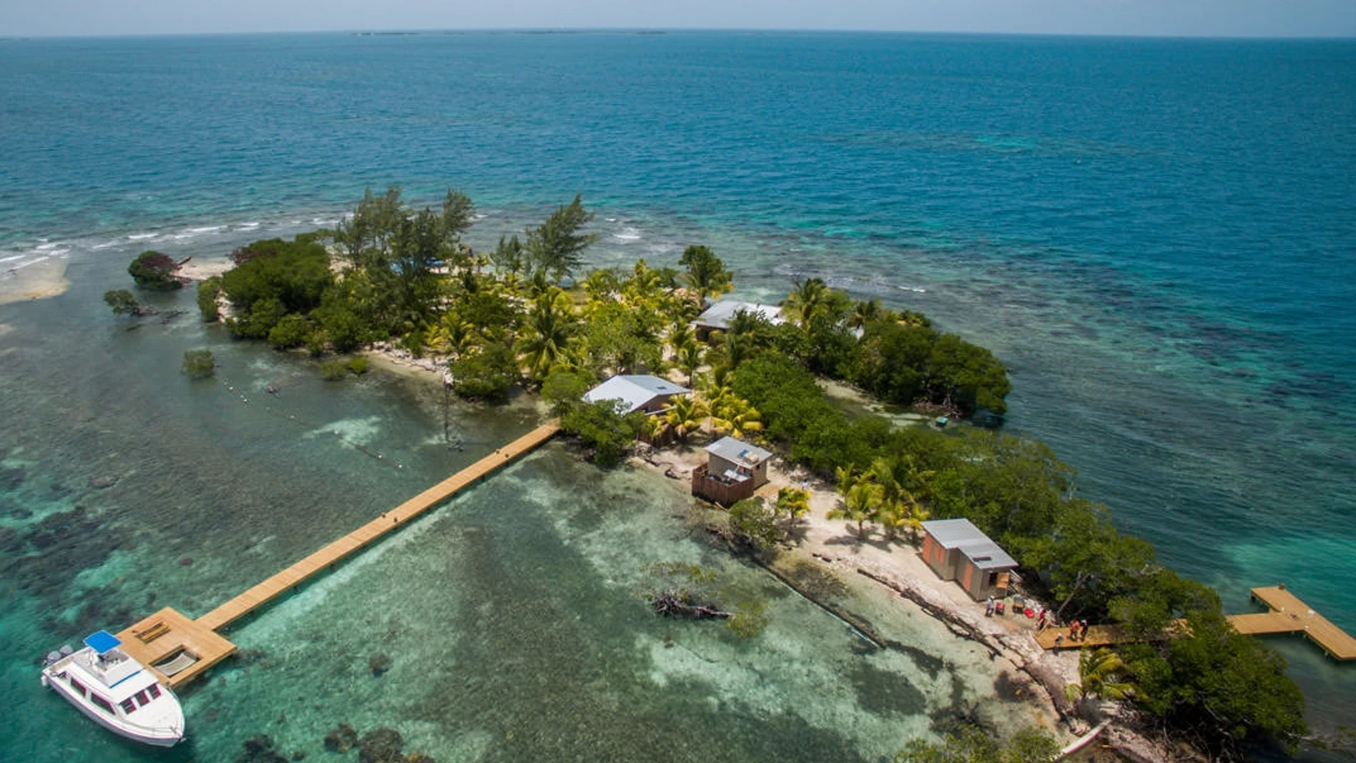 Vista aérea de Coral Caye.