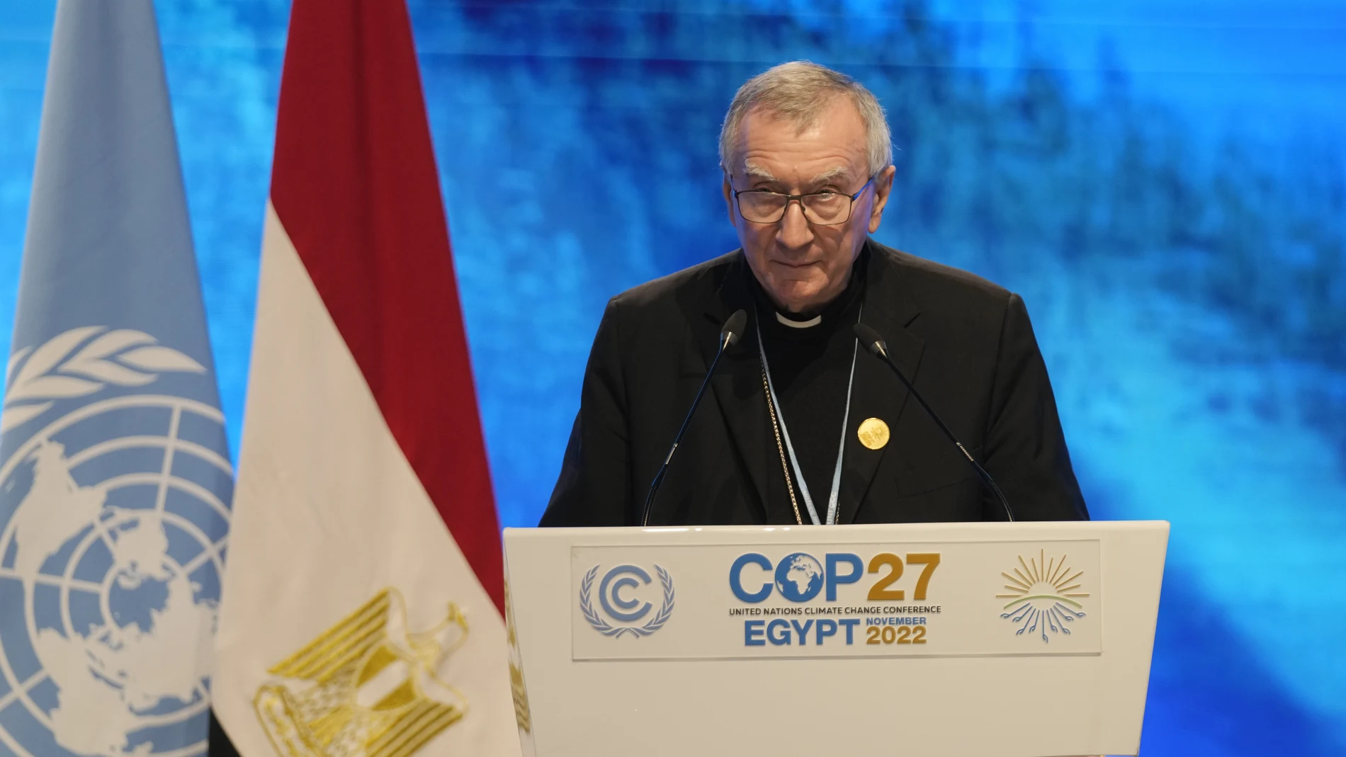 El Cardenal Pietro Parolin durante su intervención en la COP27 el pasado 8 de noviembre de 2022.