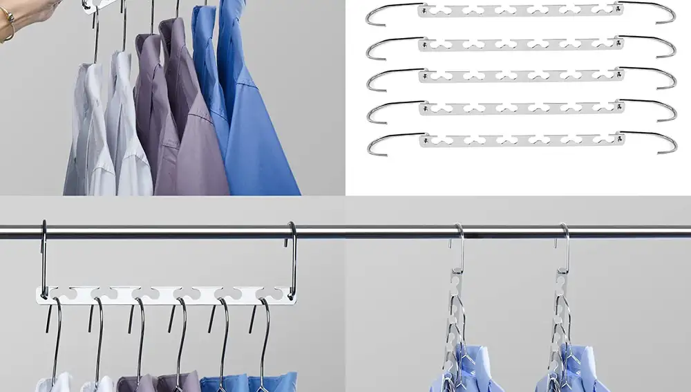 Perchas organizadoras de armario pensadas para ahorrar espacio, de Amazon