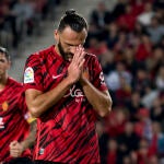 El delantero en el último partido de su equipo ante el Atlético de Madrid
