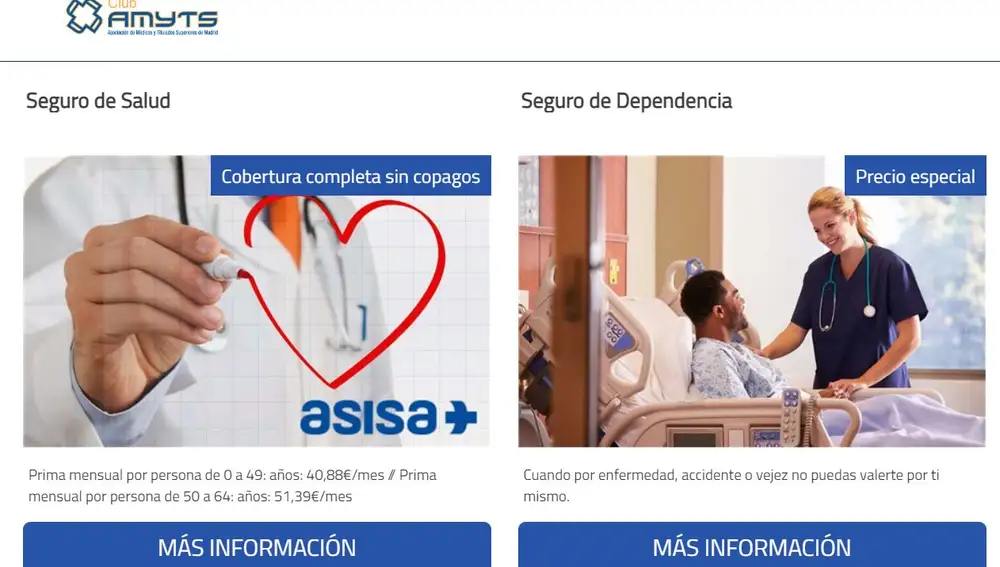 Seguro de salud privado para los socios del Club Amyts