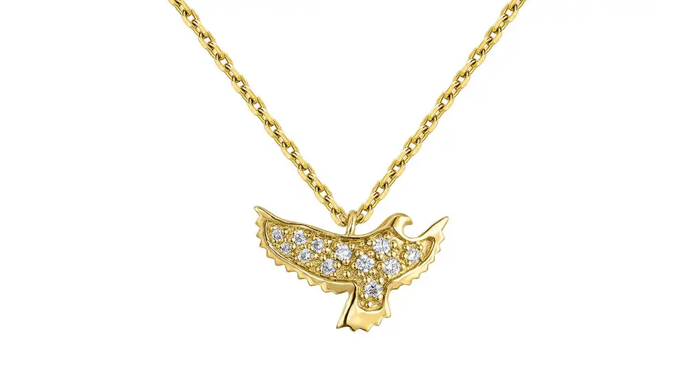 COLGANTE ÁGUILA DE ORO AMARILLO DE 18KT CON DIAMANTES