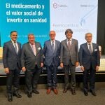 Juan Yermo (director general de Farmaindustria), Raimundo Pérez-Hernández (director de la Fundación Ramón Areces), Gonzalo García Andrés (secretario de Estado de Economía y Apoyo a la Empresa) y Jesús Ponce (presidente de Farmaindustria)