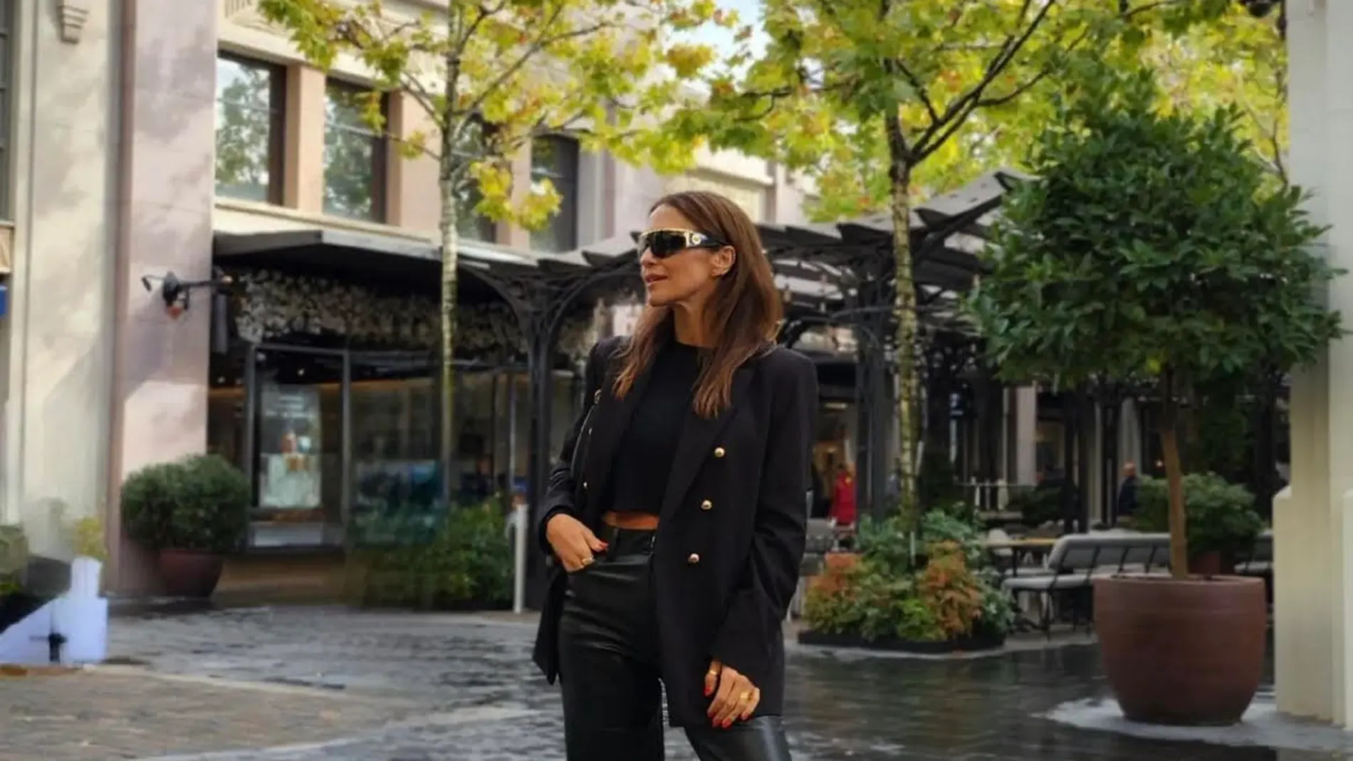 Paula Echevarría con un look 'total black'