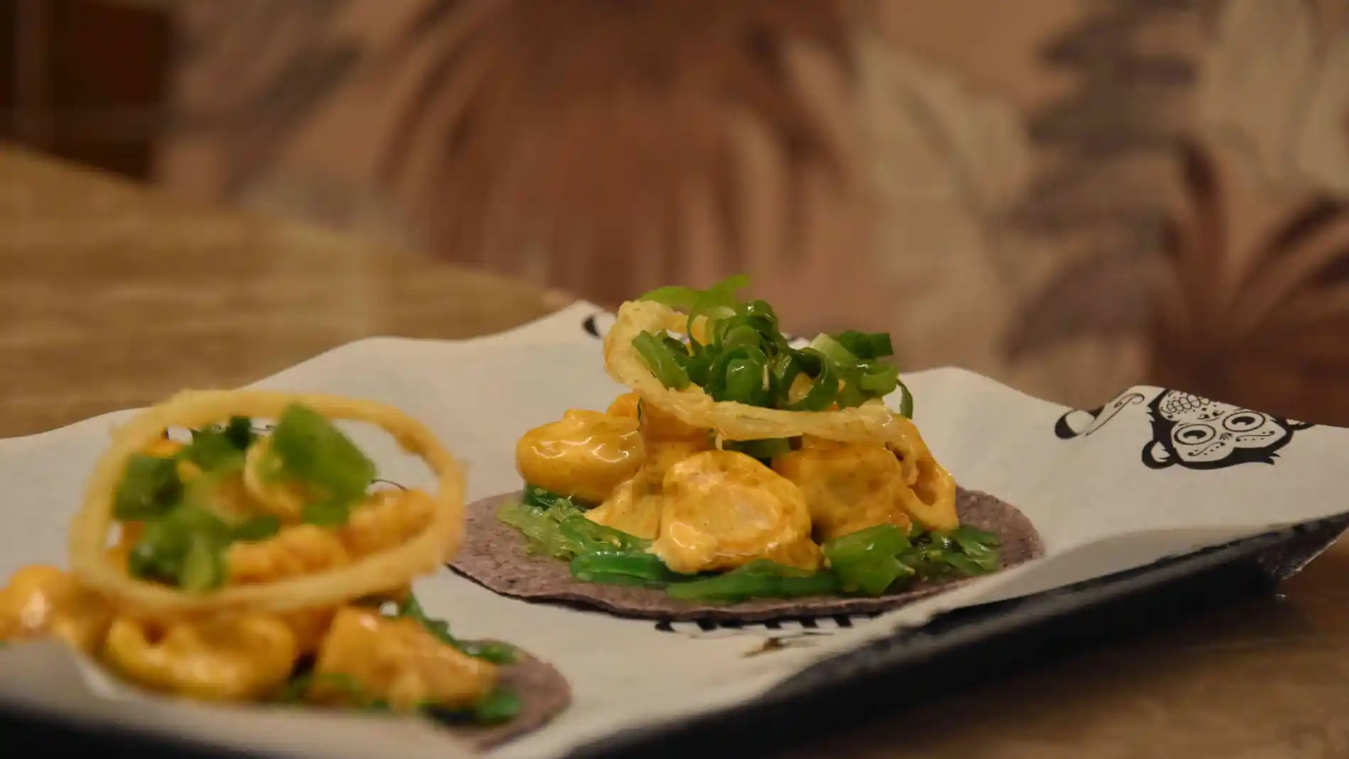 Taco de tempura de gambón (Chido Castizo & Chingón)