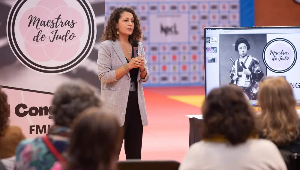 Almudena López, excompetidora y maestra en este deporte, coordinadora del evento "Maestras del judo"